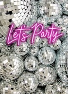 Verjaardagskaart discobollen lets party neon